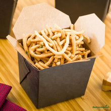 Wholesale Restaurantware Bio Tek 8 Oz Square Black Paper Noodle Take Out Container - 2 3/4" X 2 1/4" X 2 1/2"- Bulk