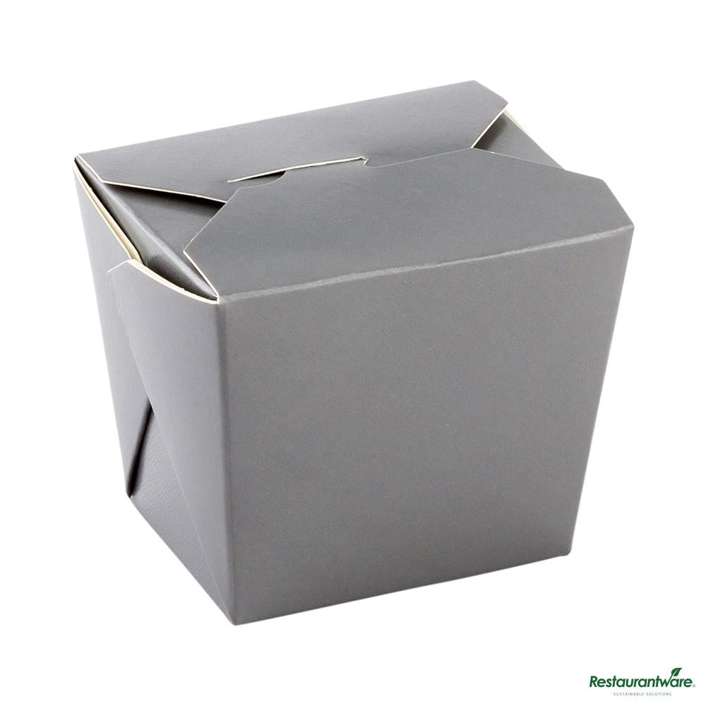 Wholesale Restaurantware Bio Tek 8 Oz Square Gray Paper Noodle Take Out Container - 2 3/4" X 2 1/4" X 2 1/2"- Bulk
