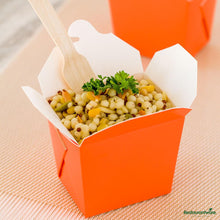 Wholesale Restaurantware Bio Tek 8 Oz Square Tangerine Orange Paper Noodle Take Out Container - 2 3/4" X 2 1/4" X 2 1/2"- Bulk