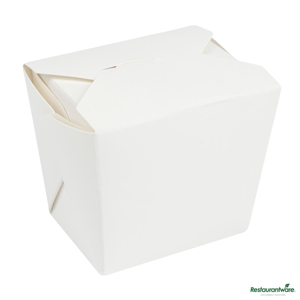 Wholesale Restaurantware Bio Tek 8 Oz Square White Paper Noodle Take Out Container - 2 3/4" X 2 1/4" X 2 1/2"- Bulk
