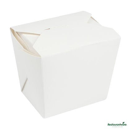 Wholesale Restaurantware Bio Tek 8 Oz Square White Paper Noodle Take Out Container - 2 3/4" X 2 1/4" X 2 1/2"- Bulk