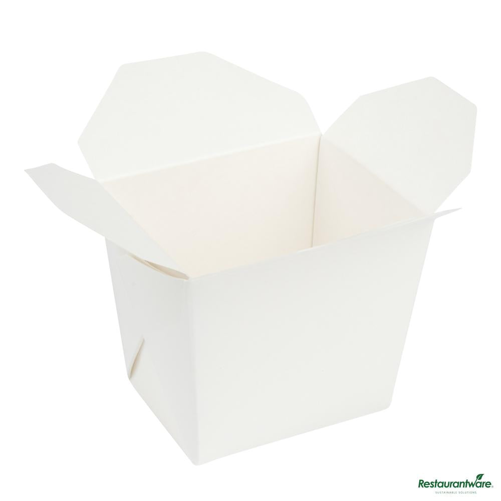 Wholesale Restaurantware Bio Tek 8 Oz Square White Paper Noodle Take Out Container - 2 3/4" X 2 1/4" X 2 1/2"- Bulk