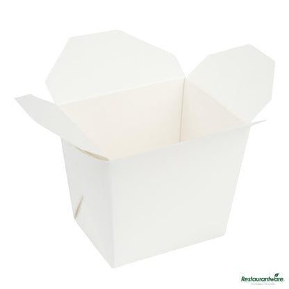 Wholesale Restaurantware Bio Tek 8 Oz Square White Paper Noodle Take Out Container - 2 3/4" X 2 1/4" X 2 1/2"- Bulk