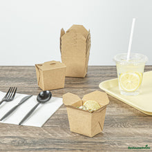 Wholesale Restaurantware Bio Tek 8 Oz Square Kraft Paper Noodle Take Out Container - 2 3/4" X 2 1/4" X 2 1/2"- Bulk