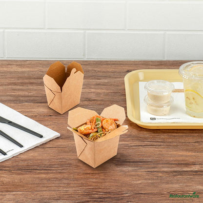 Wholesale Restaurantware Bio Tek 8 Oz Square Kraft Paper Noodle Take Out Container - 2 3/4" X 2 1/4" X 2 1/2"- Bulk