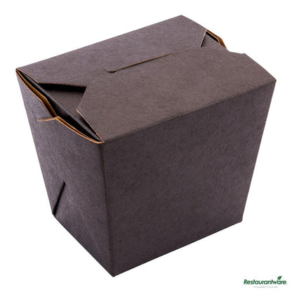 Wholesale Restaurantware Bio Tek 16 Oz Square Black Paper Noodle Take Out Container - 3 1/2" X 3" X 3 1/4"- Bulk