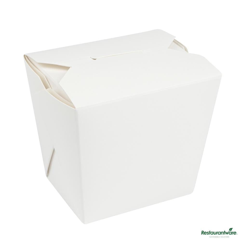 Wholesale Restaurantware Bio Tek 16 Oz Square White Paper Noodle Take Out Container - 3 1/2" X 3" X 3 1/4"- Bulk