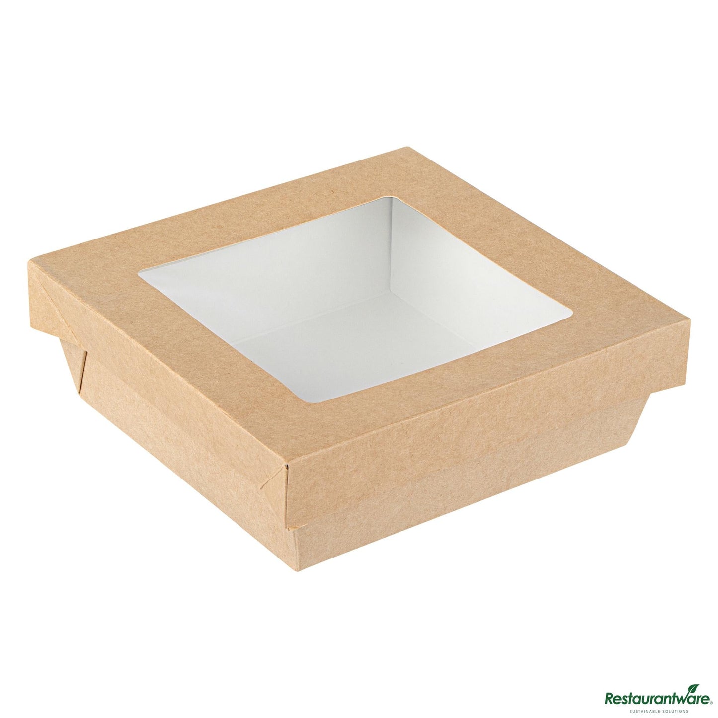 Wholesale Restaurantware Cafe Vision 34 Oz Square Kraft Paper Large Take Out Container - 6" X 6" X 2"- Bulk
