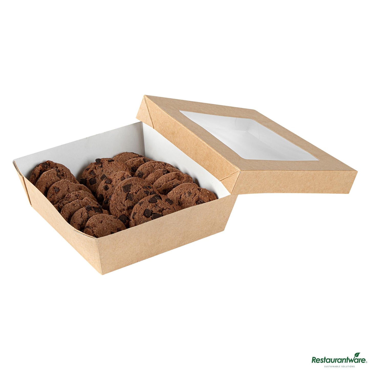 Wholesale Restaurantware Cafe Vision 34 Oz Square Kraft Paper Large Take Out Container - 6" X 6" X 2"- Bulk