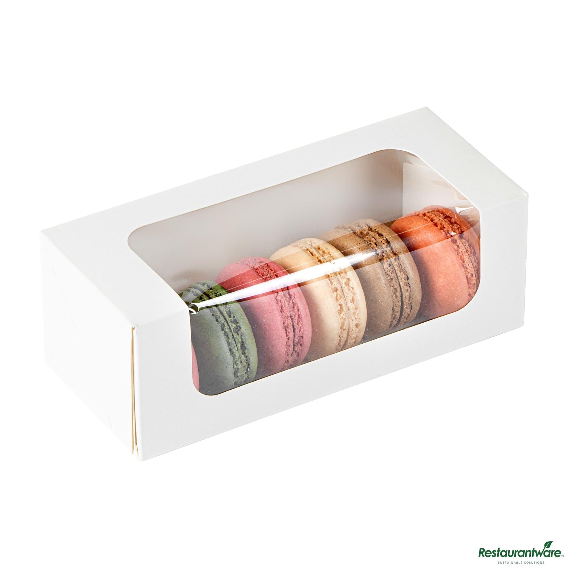 Wholesale Restaurantware Cafe Vision 13 Oz Rectangle White Paper Small Take Out Container - 6" X 2 1/2" X 2"- Bulk