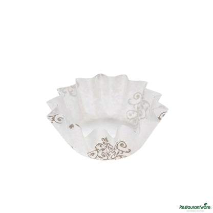 Wholesale Restaurantware Panificio 0.4 Oz Round Vintage Floral Paper Mini Baking Cup - Flared - 2" X 2" X 1/2"- Bulk