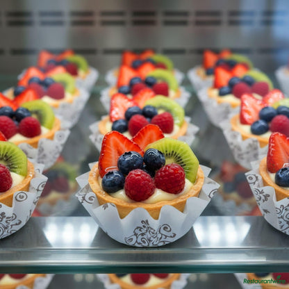 Wholesale Restaurantware Panificio 0.4 Oz Round Vintage Floral Paper Mini Baking Cup - Flared - 2" X 2" X 1/2"- Bulk