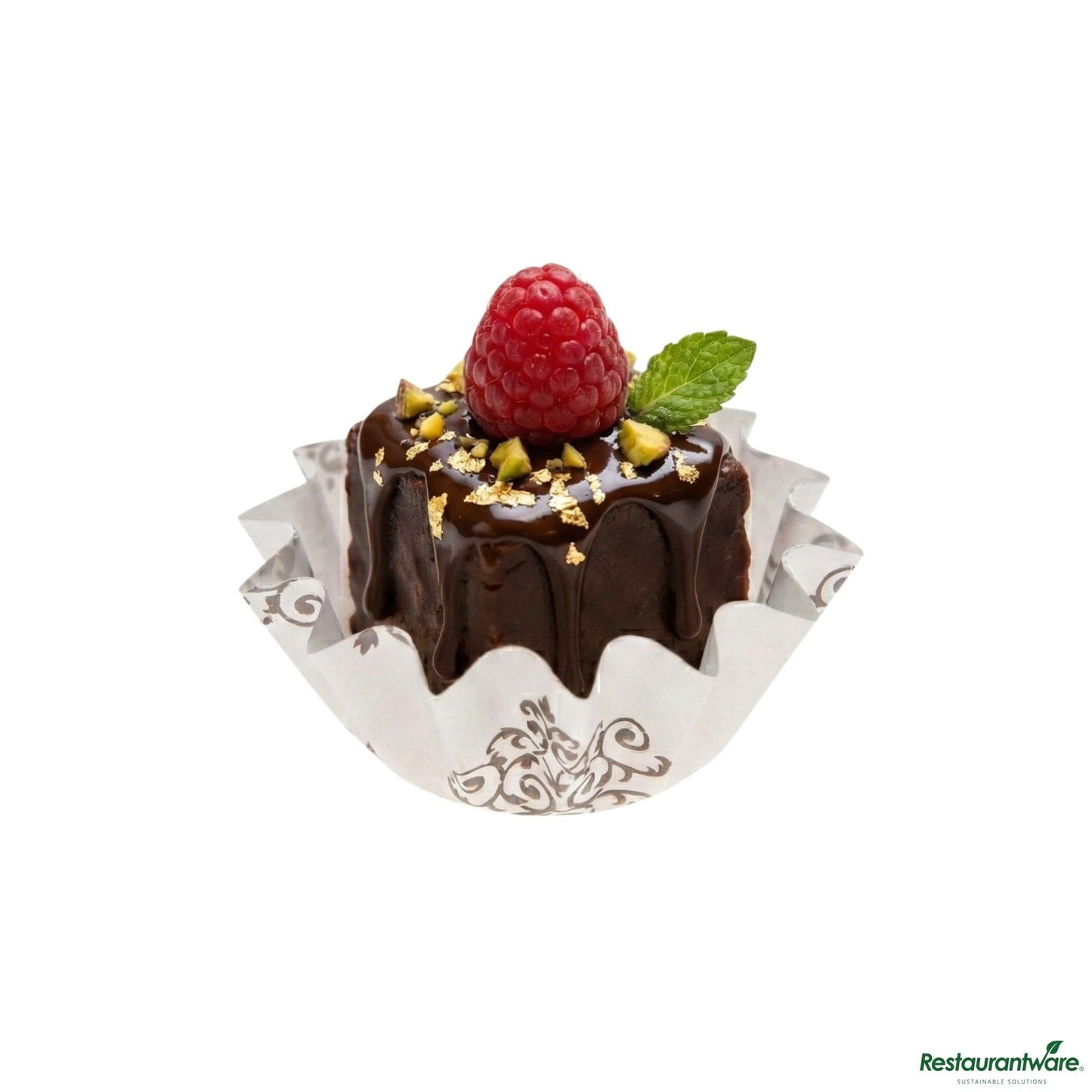 Wholesale Restaurantware Panificio 0.4 Oz Round Vintage Floral Paper Mini Baking Cup - Flared - 2" X 2" X 1/2"- Bulk