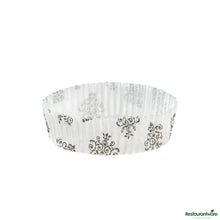 Wholesale Restaurantware Panificio 4 Oz Round Vintage Floral Paper Baking Cup - Ridged - 3 1/2" X 3 1/2" X 1"- Bulk