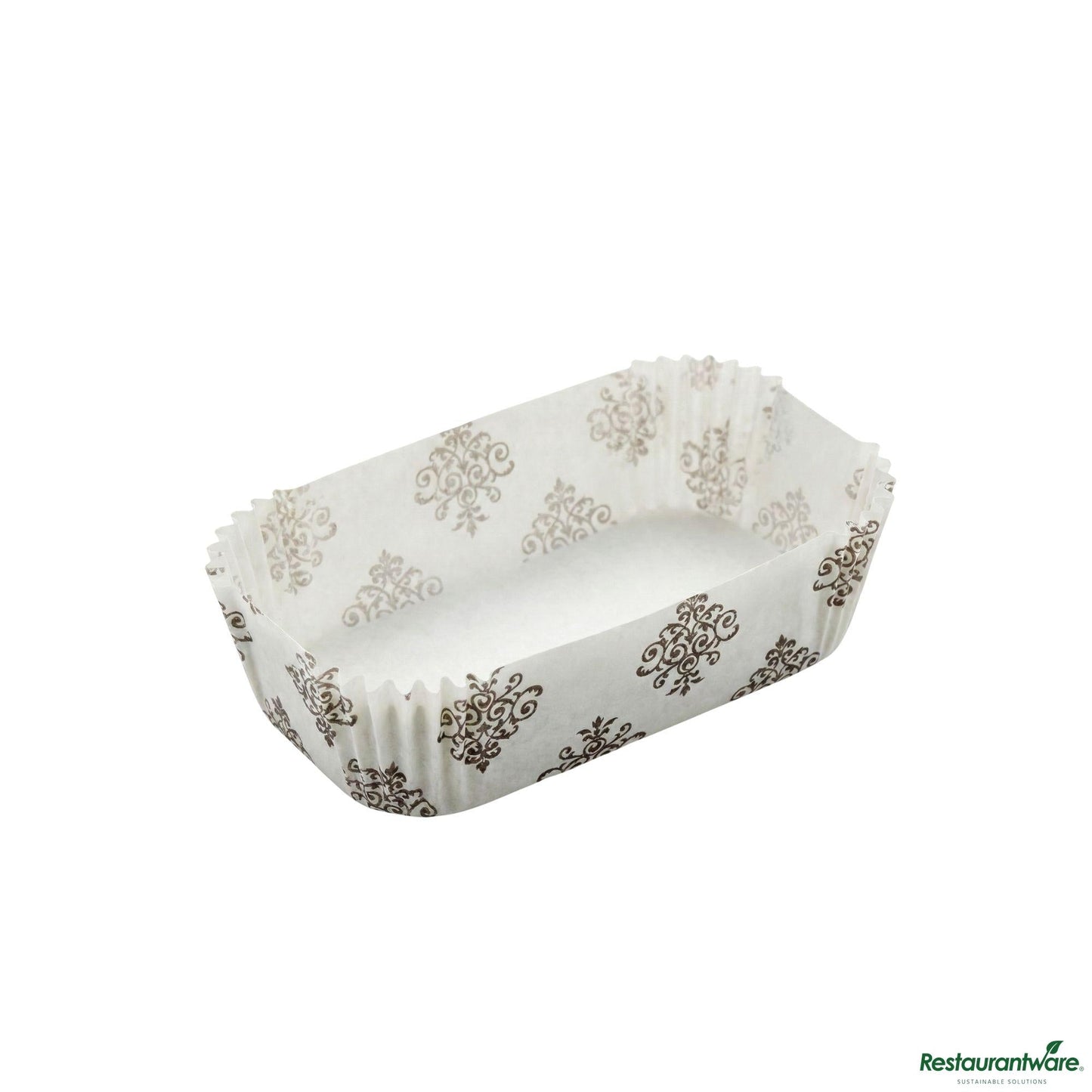 Wholesale Restaurantware Panificio 5 Oz Elliptical Vintage Floral Paper Large Baking Cup - Ridged - 4 1/2" X 2 1/2" X 1 1/4"- Bulk