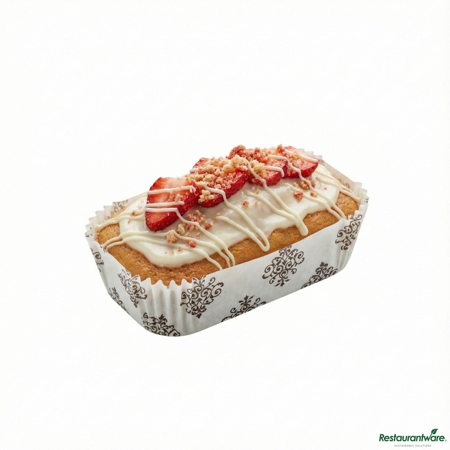 Wholesale Restaurantware Panificio 5 Oz Elliptical Vintage Floral Paper Large Baking Cup - Ridged - 4 1/2" X 2 1/2" X 1 1/4"- Bulk
