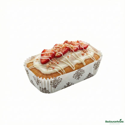 Wholesale Restaurantware Panificio 5 Oz Elliptical Vintage Floral Paper Large Baking Cup - Ridged - 4 1/2" X 2 1/2" X 1 1/4"- Bulk