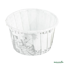 Wholesale Restaurantware Panificio 1 Oz Round Newsprint Paper Small Baking Cup - Pleated - 2" X 2" X 1 1/4"- Bulk
