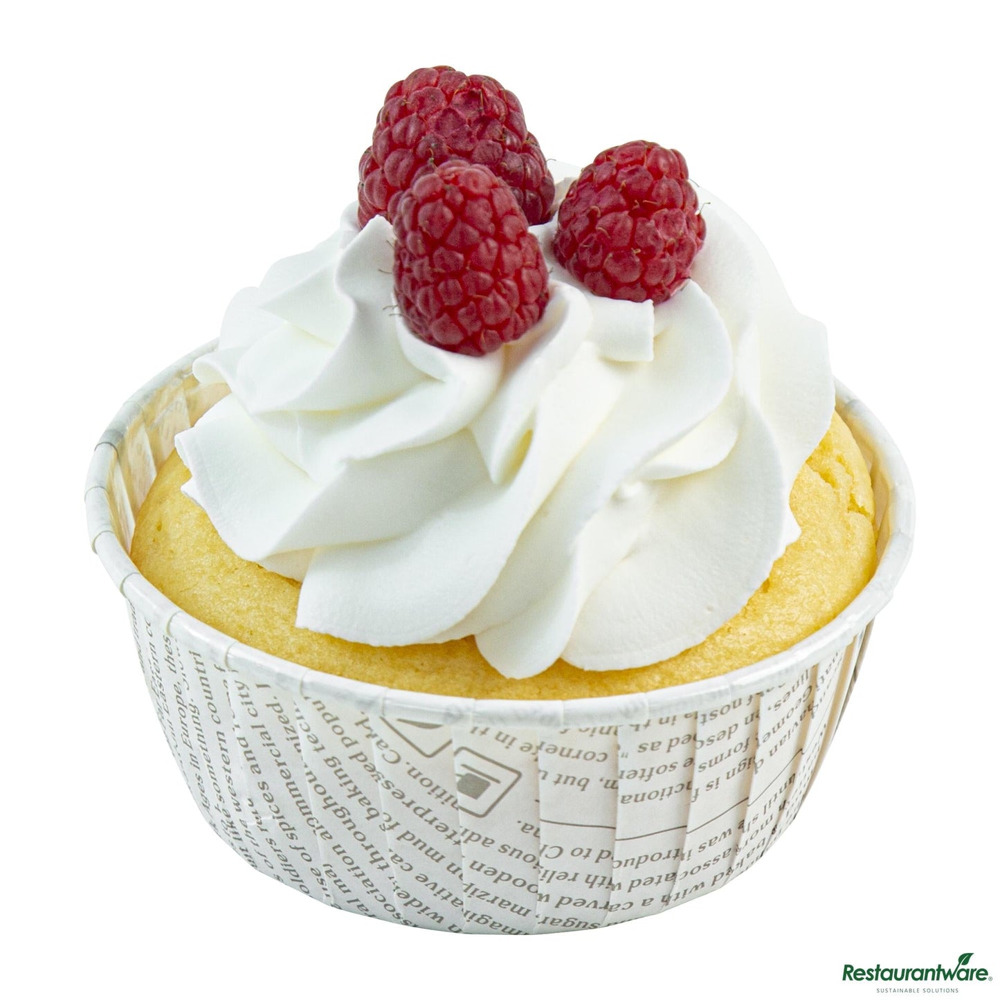 Wholesale Restaurantware Panificio 5 Oz Round Newsprint Paper Large Baking Cup - Pleated - 3 3/4" X 3 3/4" X 1 1/2"- Bulk