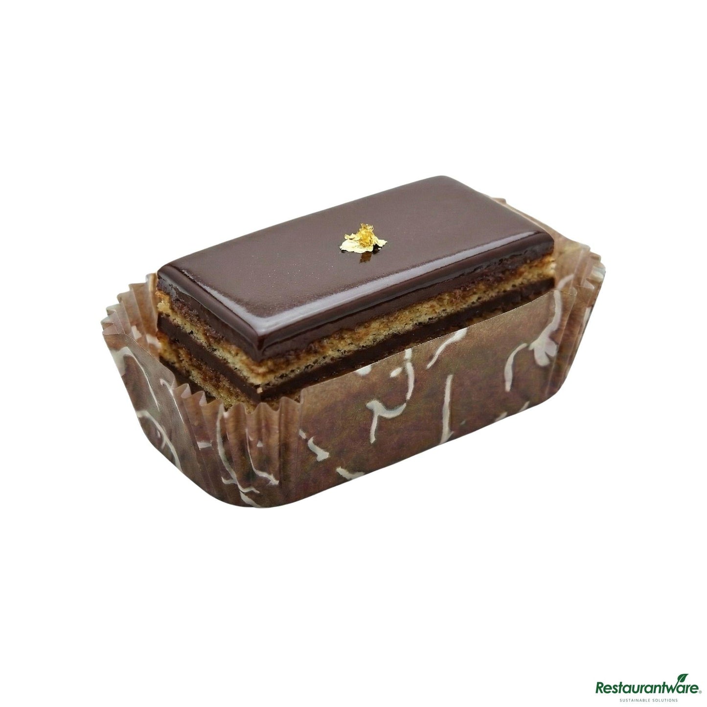 Wholesale Restaurantware Panificio 5 Oz Elliptical Chocolate Wisp Paper Large Baking Cup - Ridged - 4 1/2" X 2 1/2" X 1 1/4"- Bulk