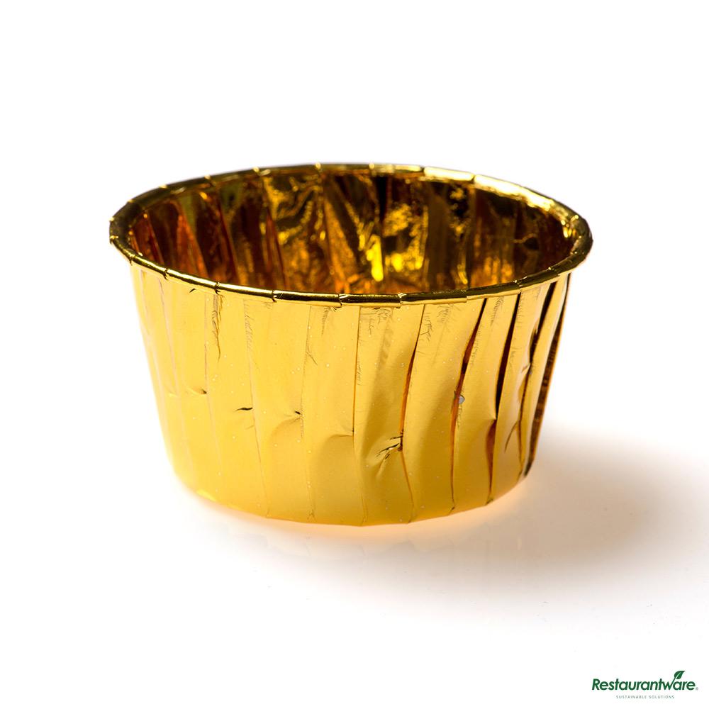 Wholesale Restaurantware 5.5 Oz Round Rose Gold Paper Large Baking Cup - Pleated - 3" X 3" X 1 1/2"- Bulk