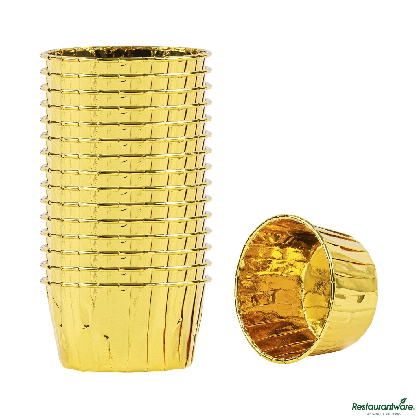 Wholesale Restaurantware 5.5 Oz Round Rose Gold Paper Large Baking Cup - Pleated - 3" X 3" X 1 1/2"- Bulk