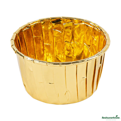 Wholesale Restaurantware 3 Oz Round Rose Gold Paper Small Baking Cup - Pleated - 2 1/2" X 2 1/2" X 1 1/2"- Bulk