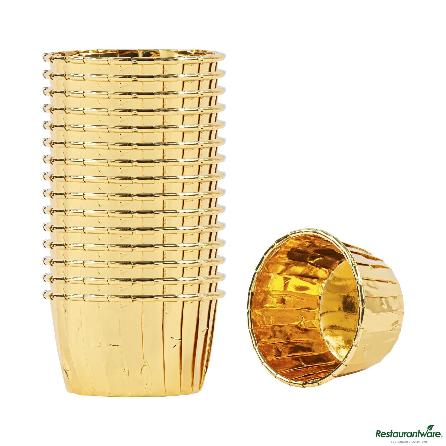 Wholesale Restaurantware 3 Oz Round Rose Gold Paper Small Baking Cup - Pleated - 2 1/2" X 2 1/2" X 1 1/2"- Bulk