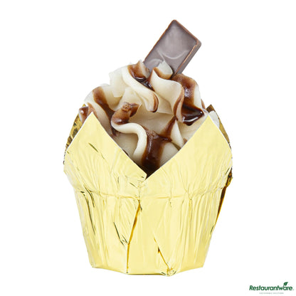 Wholesale Restaurantware 4 Oz Petal Rose Gold Paper Regular Baking Cup - 2 1/4" X 2 1/4" X 1 1/2"- Bulk