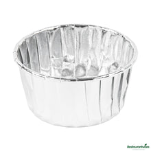 Wholesale Restaurantware 5.5 Oz Round Metallic Silver Paper Large Baking Cup - Pleated - 3" X 3" X 1 1/2"- Bulk