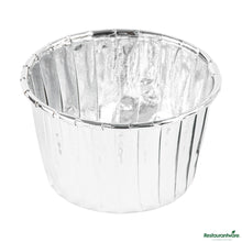 Wholesale Restaurantware 3 Oz Round Metallic Silver Paper Small Baking Cup - Pleated - 2 1/2" X 2 1/2" X 1 1/2"- Bulk