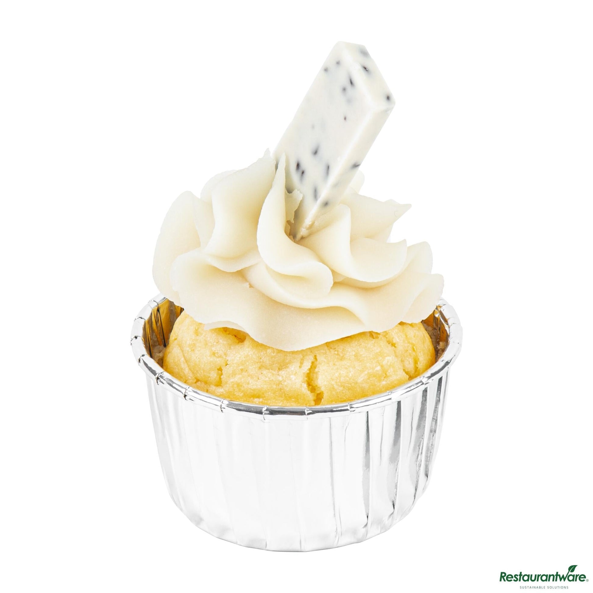 Wholesale Restaurantware 3 Oz Round Metallic Silver Paper Small Baking Cup - Pleated - 2 1/2" X 2 1/2" X 1 1/2"- Bulk