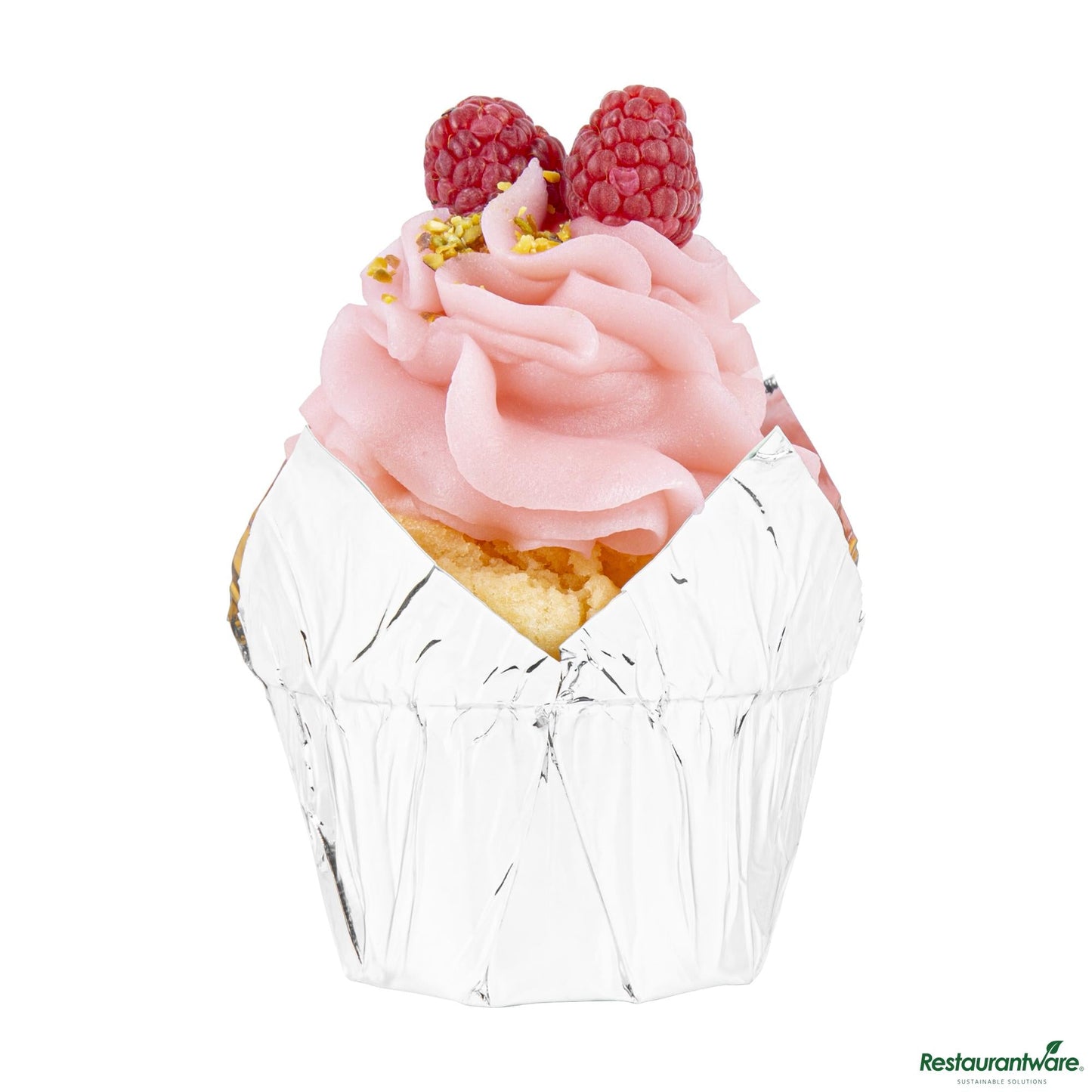 Wholesale Restaurantware 4 Oz Petal Metallic Silver Paper Regular Baking Cup - 2 1/4" X 2 1/4" X 1 1/2"- Bulk