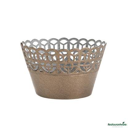 Wholesale Restaurantware Bellissimo Round Cocoa Brown Paper Cupcake Wrap - 2.2" X 2.2" X 1.9"- Bulk