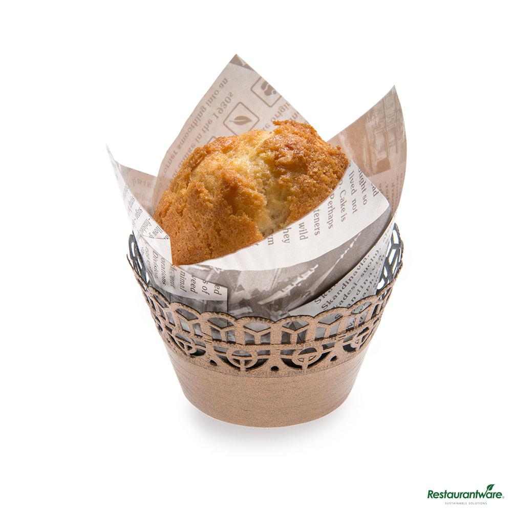 Wholesale Restaurantware Bellissimo Round Cocoa Brown Paper Cupcake Wrap - 2.2" X 2.2" X 1.9"- Bulk