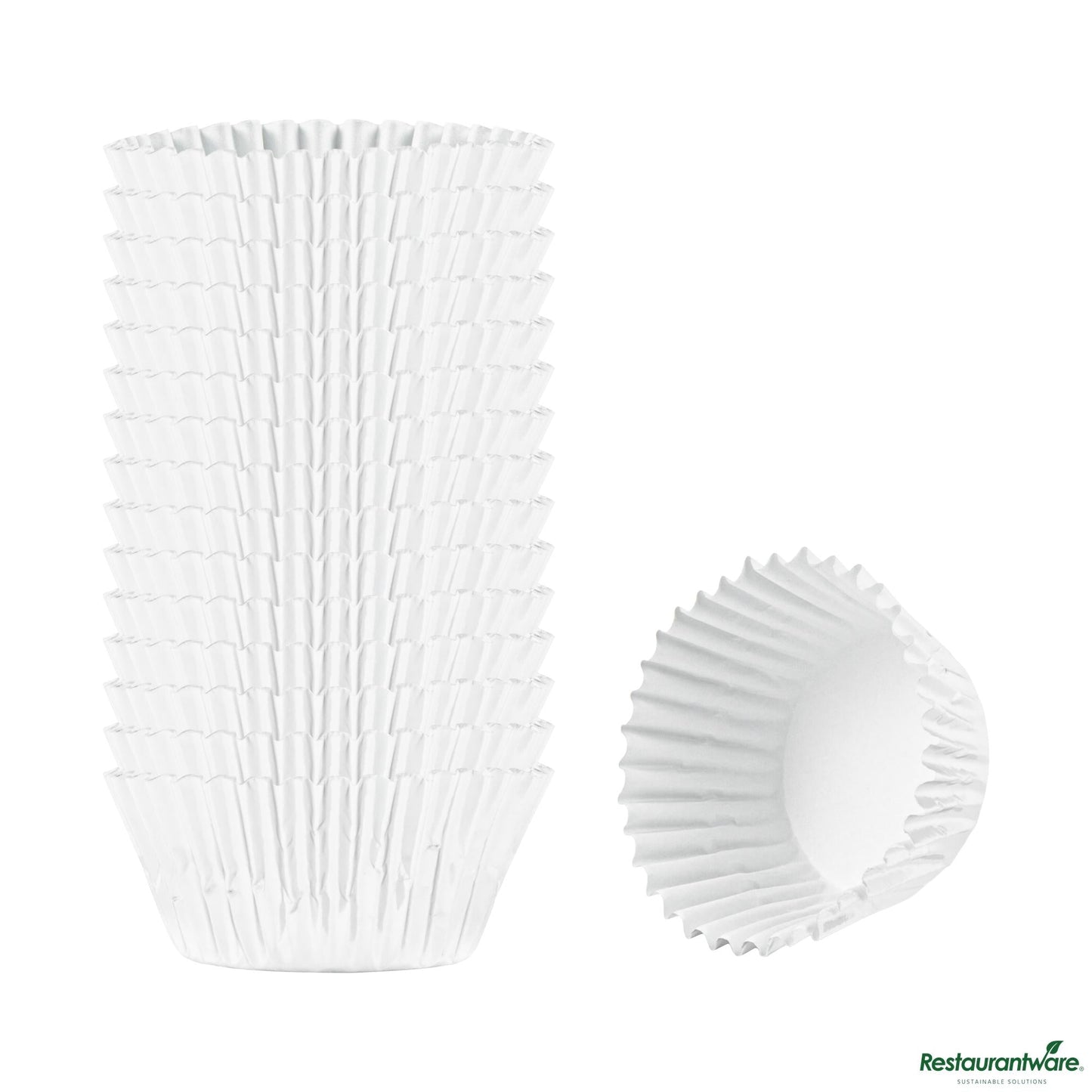 Wholesale Restaurantware 0.4 Oz Round Metallic Silver Paper Baking Cup - Foil-Coated - 1 1/4" X 1 1/4" X 3/4"- Bulk