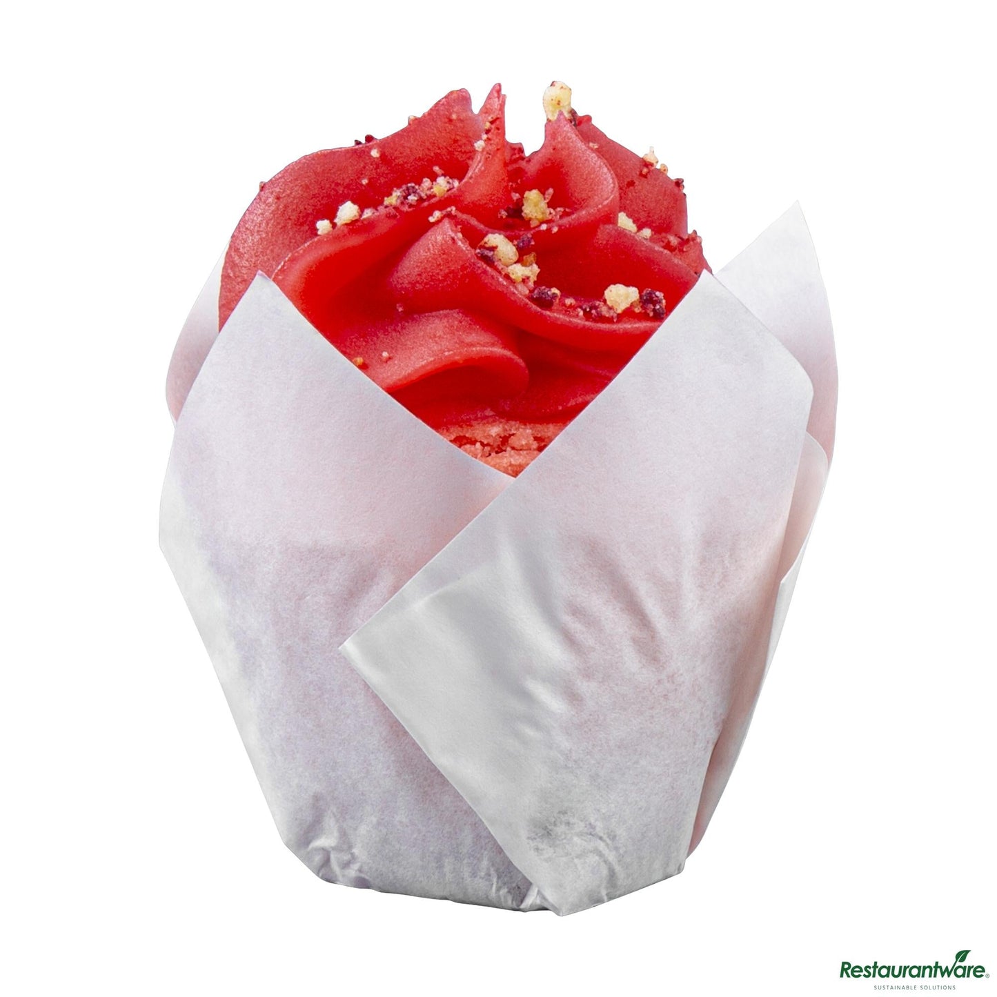 Wholesale Restaurantware 2 Oz Tulip Sugar White Paper Baking Cup - Greaseproof - 1.2" X 1.2" X 1.6"- Bulk