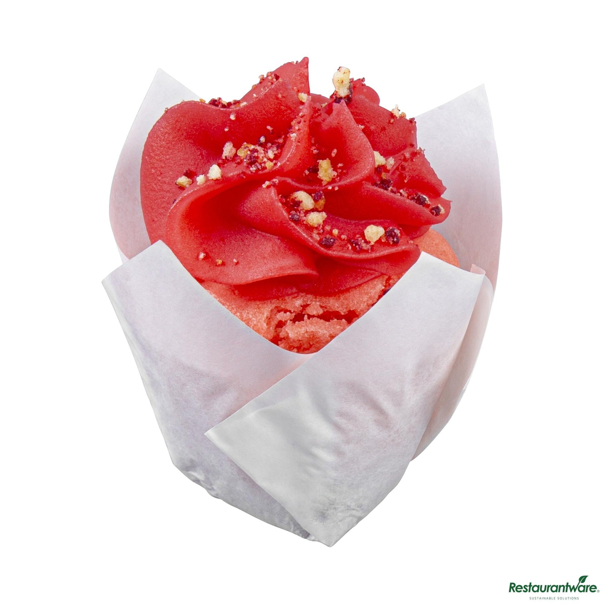 Wholesale Restaurantware 2 Oz Tulip Sugar White Paper Baking Cup - Greaseproof - 1.2" X 1.2" X 1.6"- Bulk