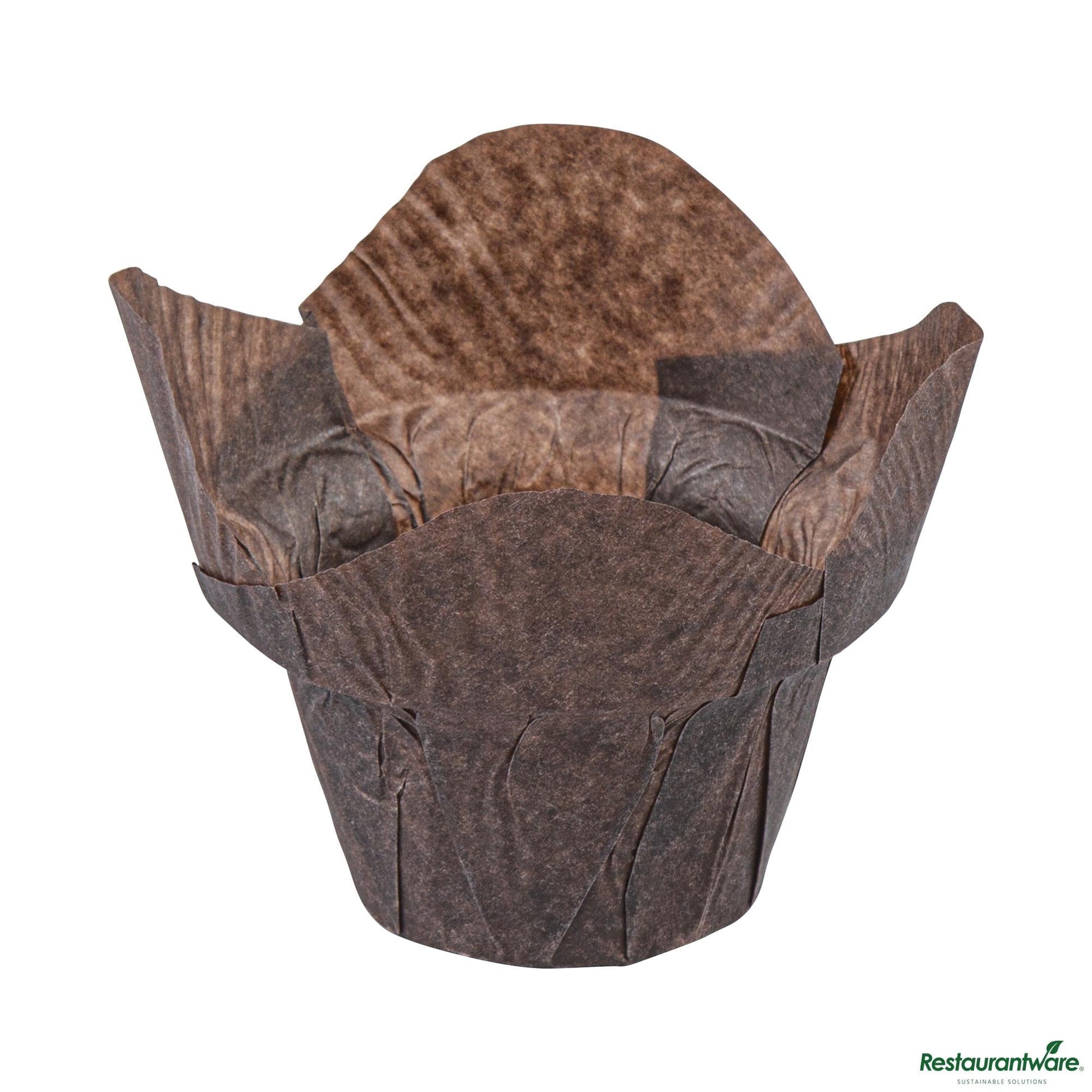 Wholesale Restaurantware 6 Oz Daffodil Brown Paper Baking Cup - Greaseproof - 3.3" X 3.3" X 3.1"- Bulk