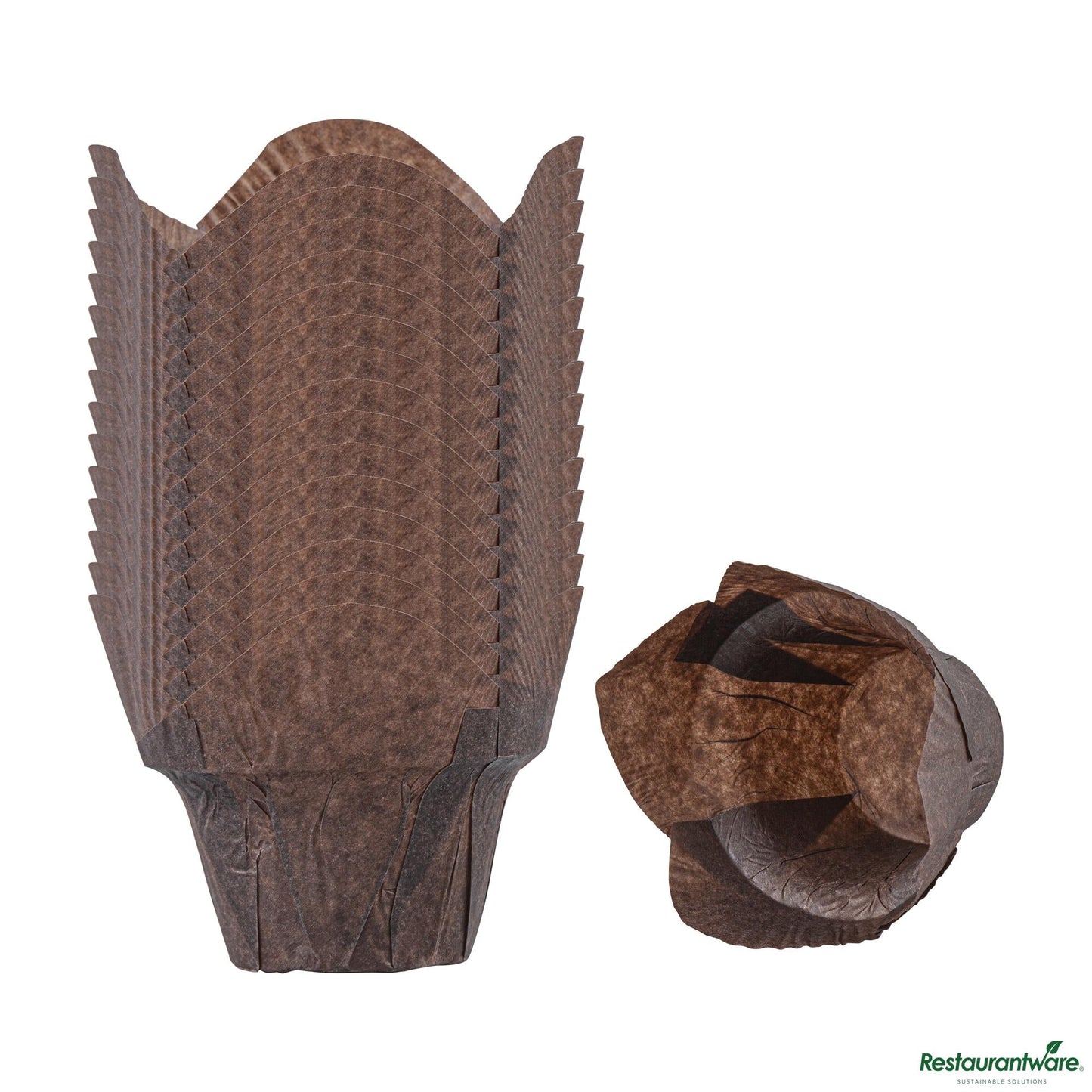Wholesale Restaurantware 6 Oz Daffodil Brown Paper Baking Cup - Greaseproof - 3.3" X 3.3" X 3.1"- Bulk