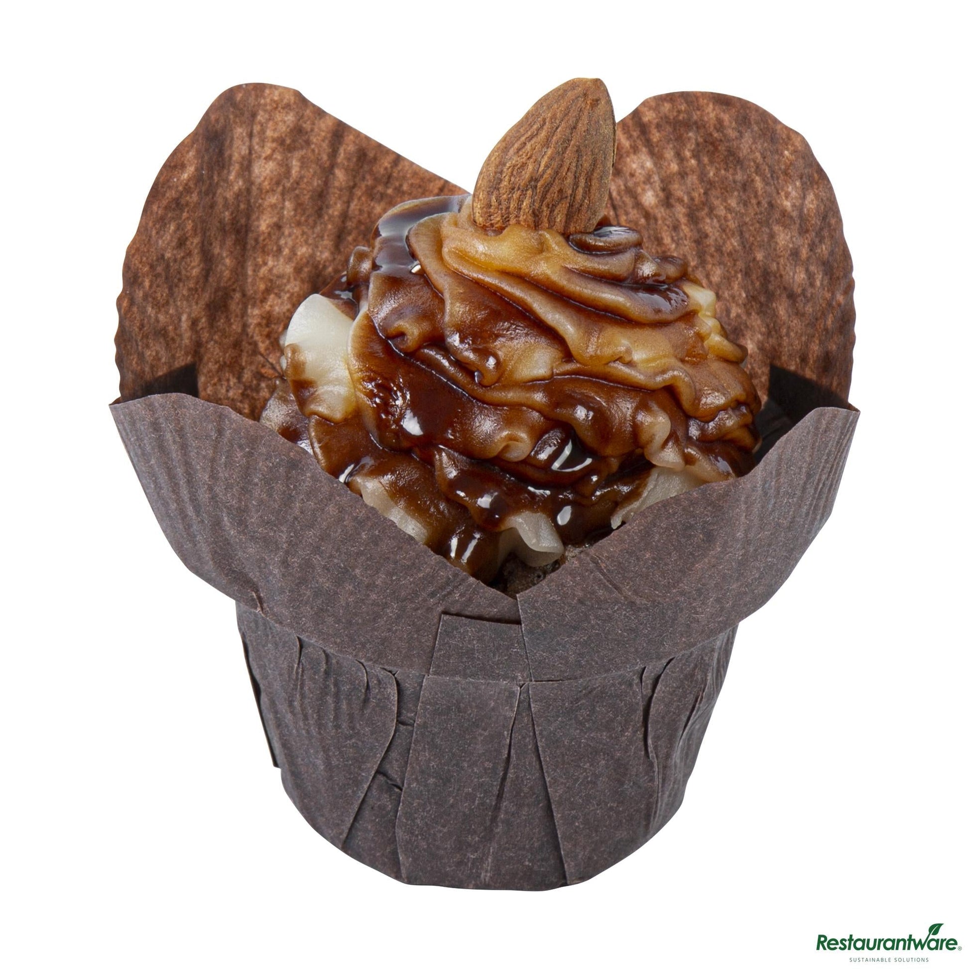 Wholesale Restaurantware 6 Oz Daffodil Brown Paper Baking Cup - Greaseproof - 3.3" X 3.3" X 3.1"- Bulk