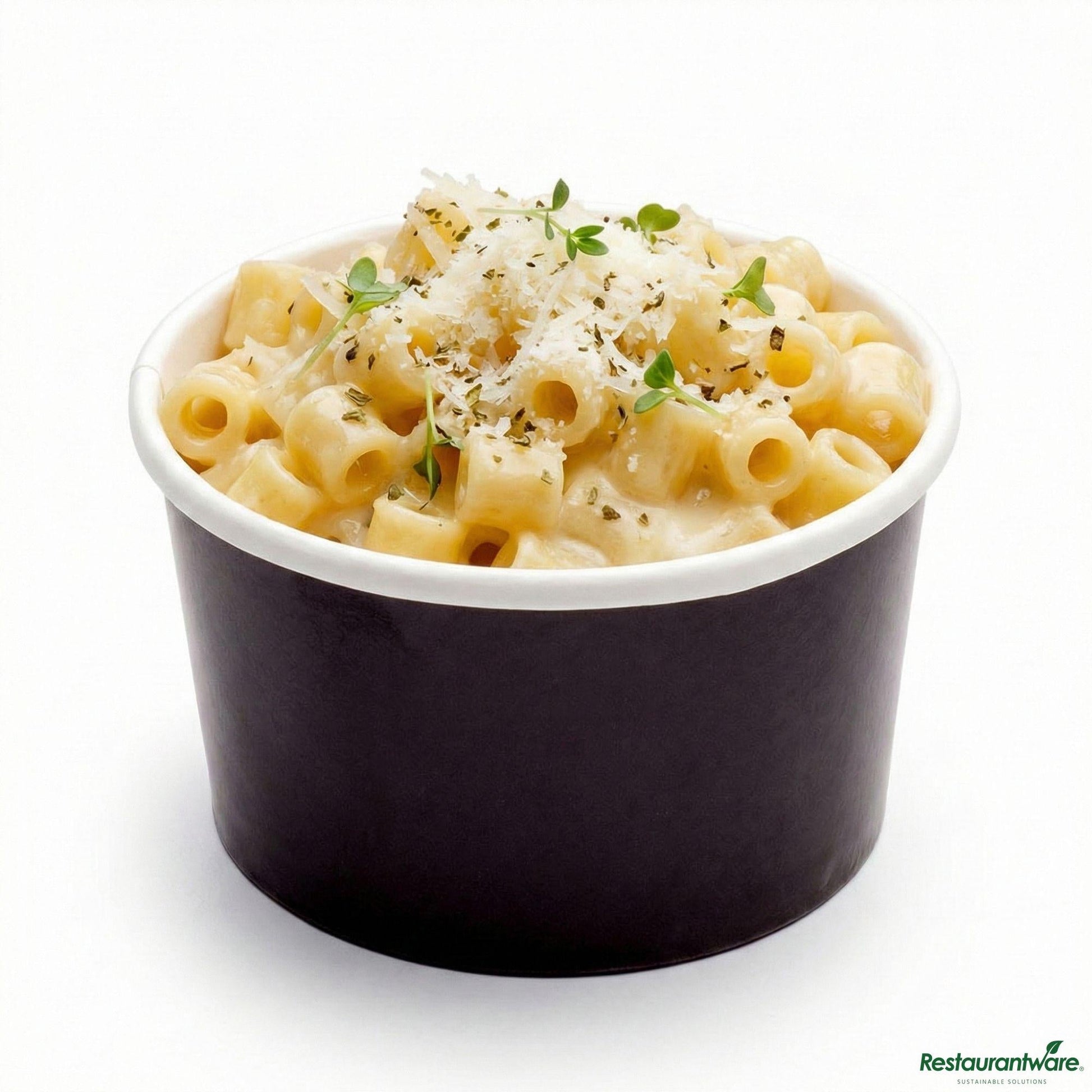 Wholesale Restaurantware Coppetta 3 Oz Round Black Paper to Go Cup - 3" X 3" X 1 3/4"- Bulk