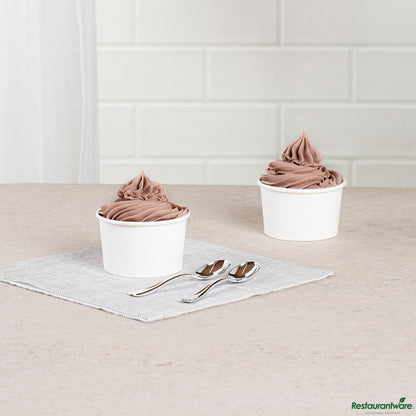 Wholesale Restaurantware Coppetta 3 Oz Round White Paper to Go Cup - 3" X 3" X 1 3/4"- Bulk