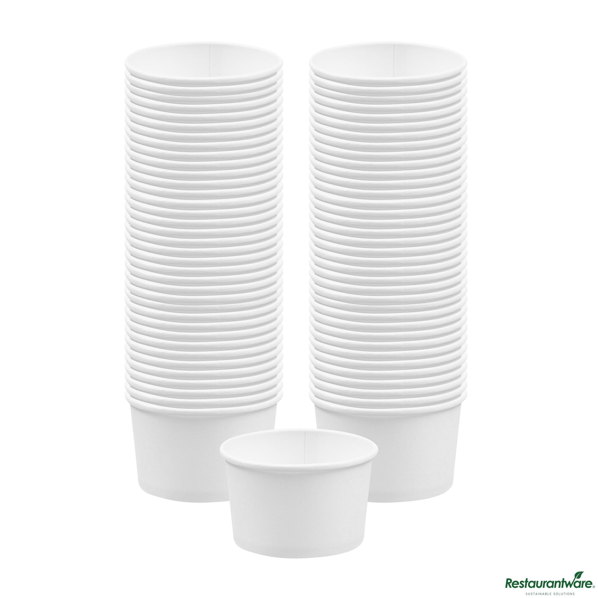 Wholesale Restaurantware Coppetta 3 Oz Round White Paper to Go Cup - 3" X 3" X 1 3/4"- Bulk
