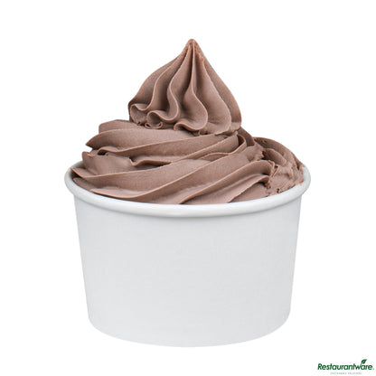Wholesale Restaurantware Coppetta 3 Oz Round White Paper to Go Cup - 3" X 3" X 1 3/4"- Bulk
