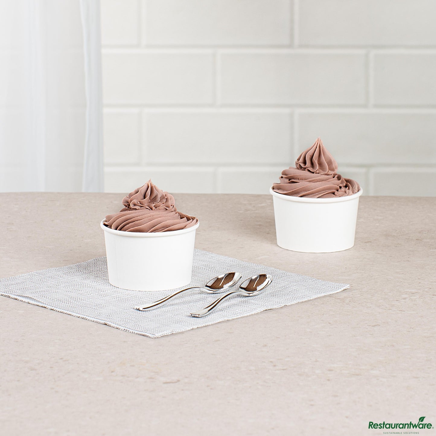 Wholesale Restaurantware Coppetta 3 Oz Round White Paper to Go Cup - 3" X 3" X 1 3/4"- Bulk