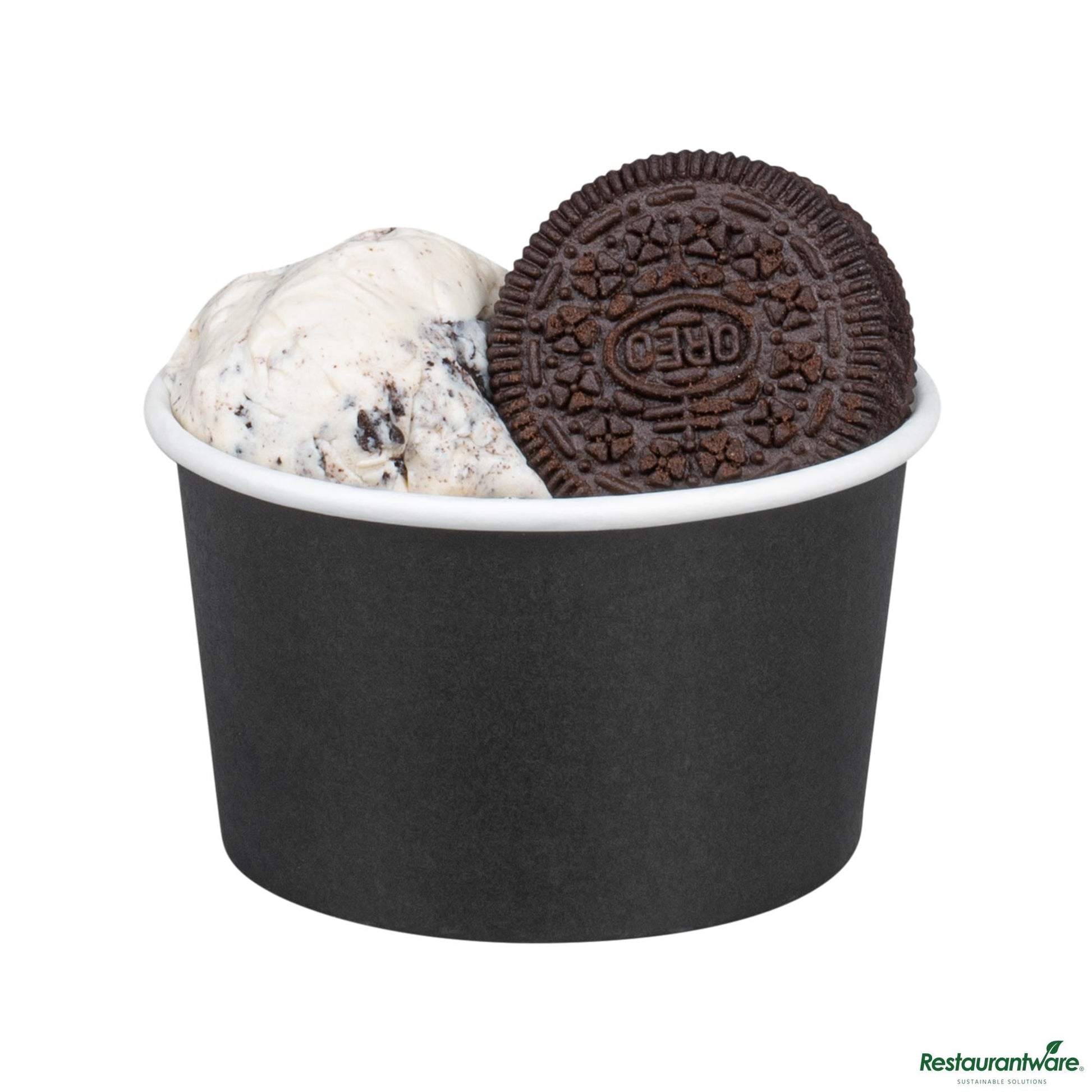 Wholesale Restaurantware Coppetta 5 Oz Round Black Paper to Go Cup - 3 1/4" X 3 1/4" X 2"- Bulk