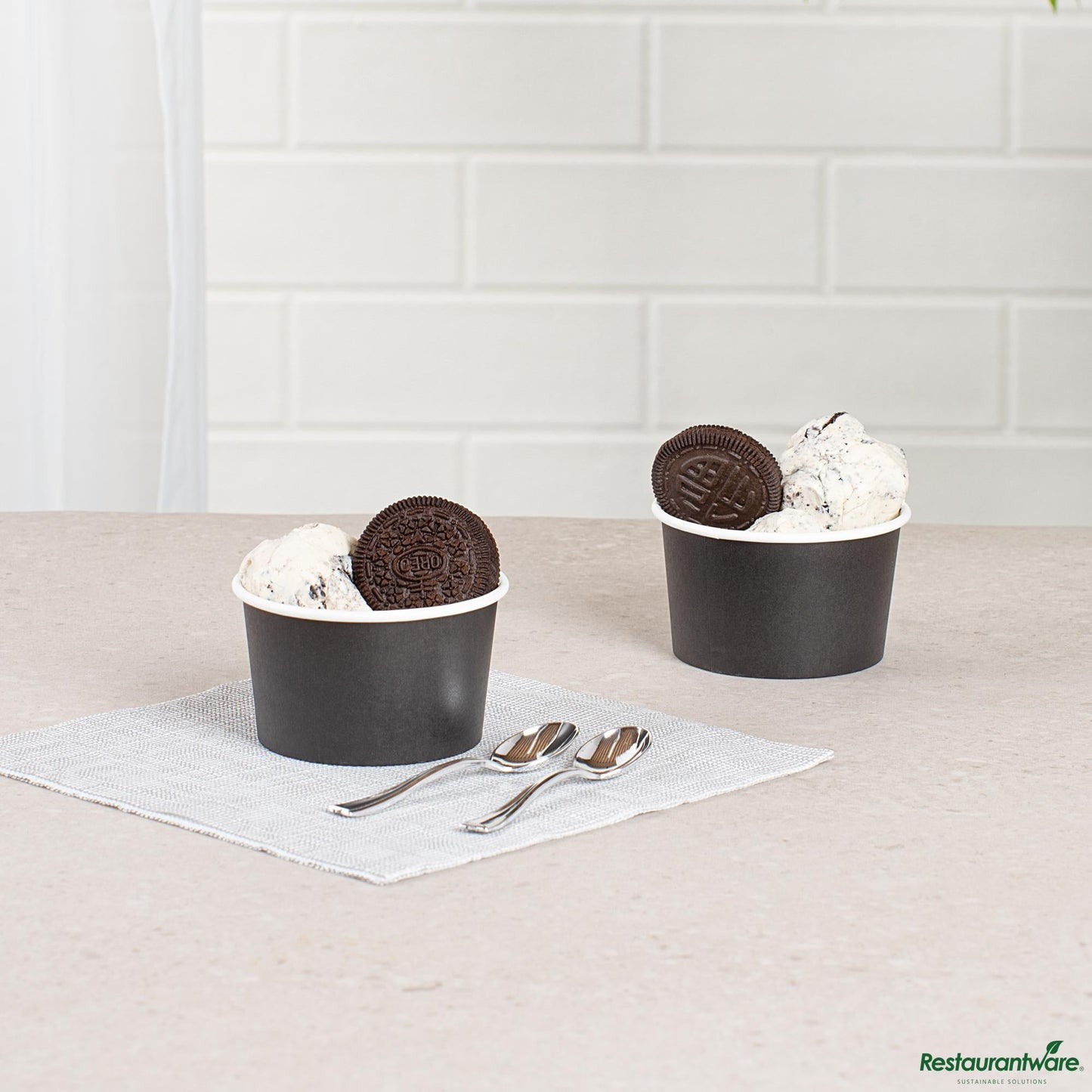 Wholesale Restaurantware Coppetta 5 Oz Round Black Paper to Go Cup - 3 1/4" X 3 1/4" X 2"- Bulk