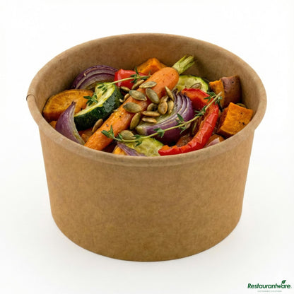 Wholesale Restaurantware 8 Oz Round Kraft Paper to Go Cup - 3.7" X 3.7" X 2.2"- Bulk