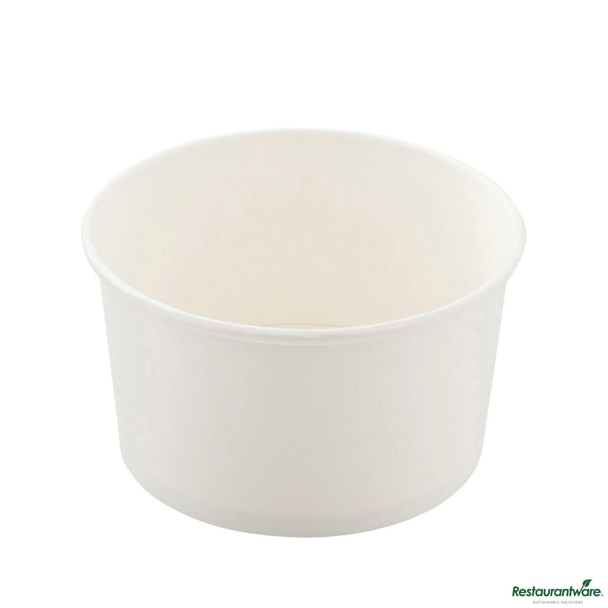 Wholesale Restaurantware Coppetta 8 Oz Round White Paper to Go Cup - 3 3/4" X 3 3/4" X 2 1/4"- Bulk